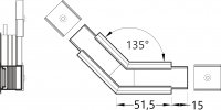 Spojka LINEA-IN20, 135° horizont, bílá, SET1