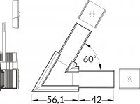 Spojka LINEA-IN20, 60° horizont, černá, SET1